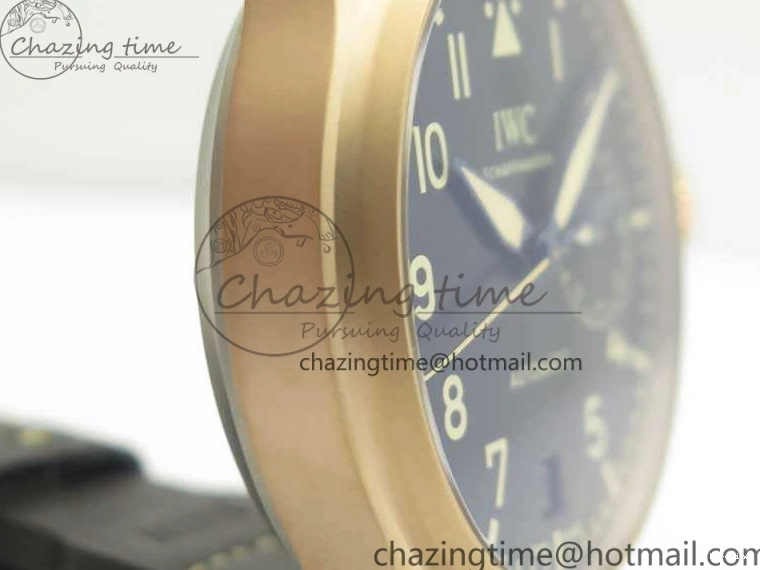 MIROTIME 0503 Big Pilot IW510301 Satin-Polished RG YLF Best Edition Black Dial On Leather Strap A Flexible 7222